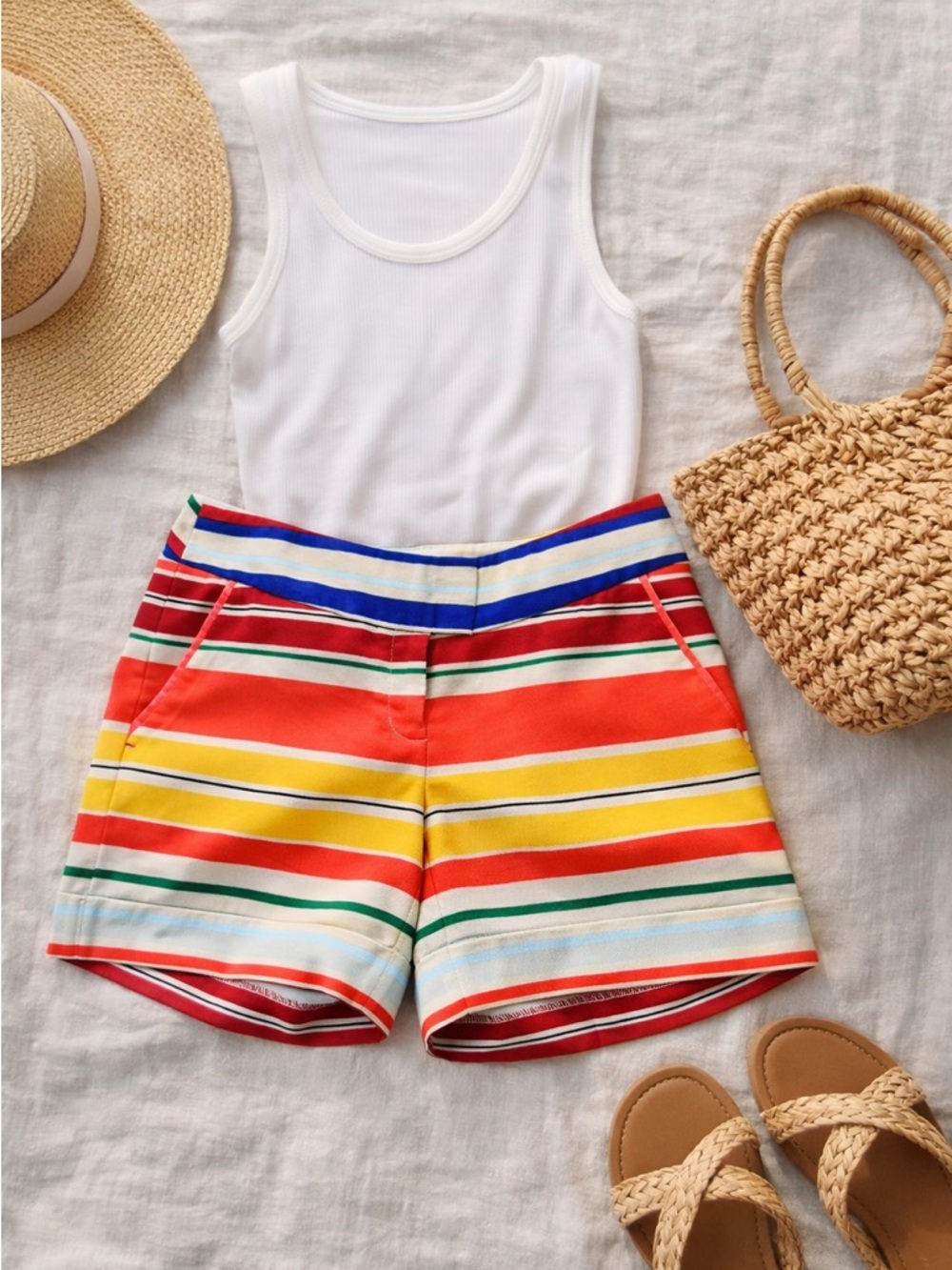 Outback Red Colorful Striped Shorts Size 2 Bright Preppy Summer